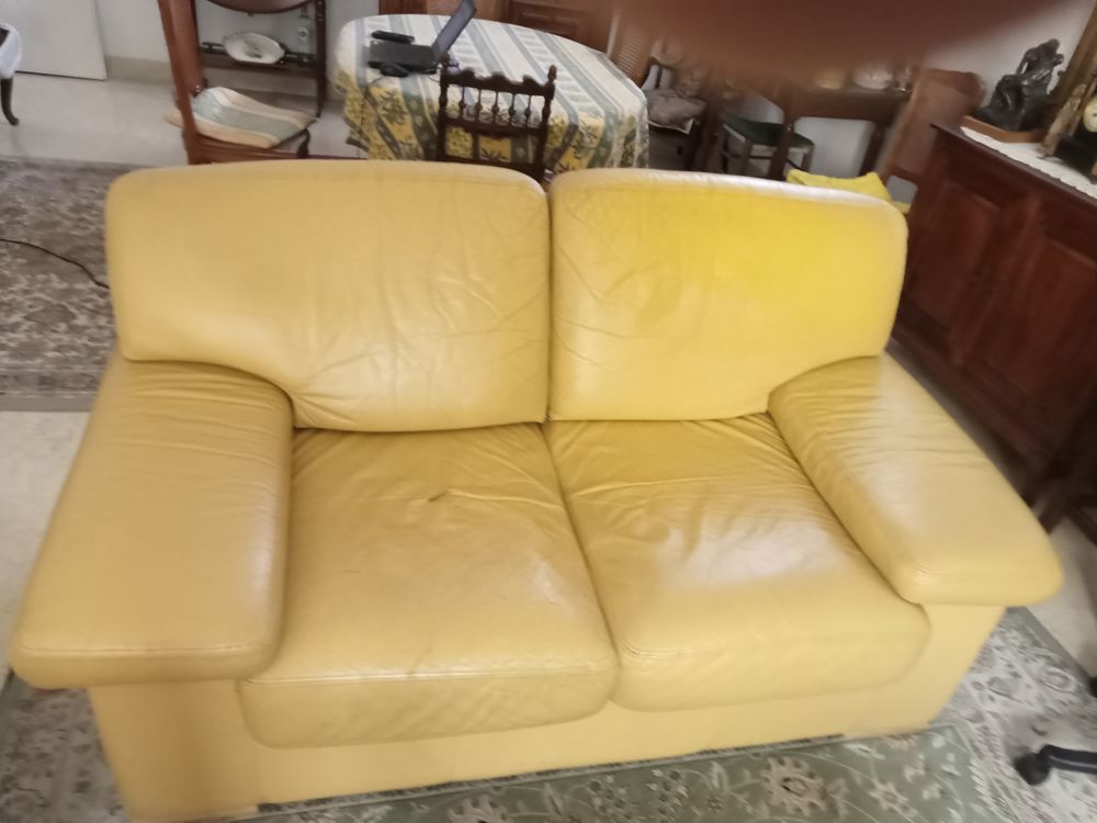 Canape2 places + fauteuil cuir 1 place Meubles