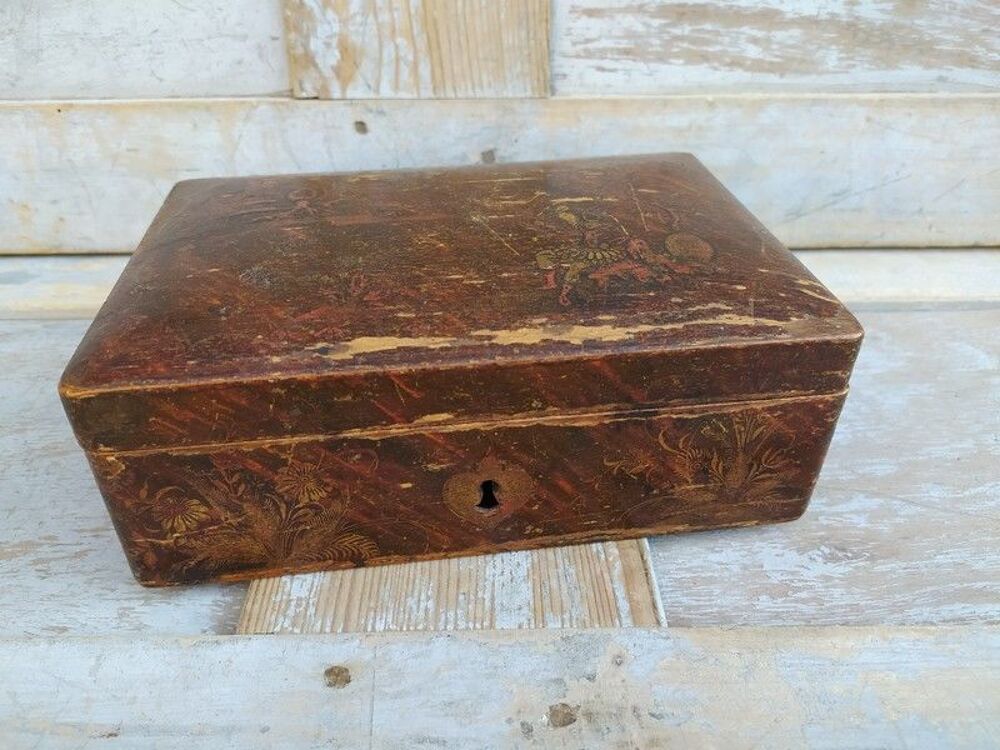 Ancienne Boite Coffret Vernis Martin XVIII&egrave;me 