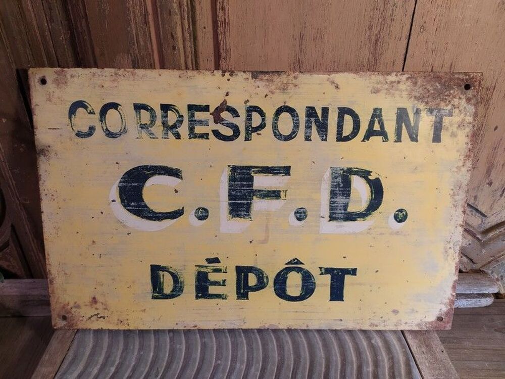 Ancienne Plaque Chemins de Fer D&eacute;partementaux Train SNCF 