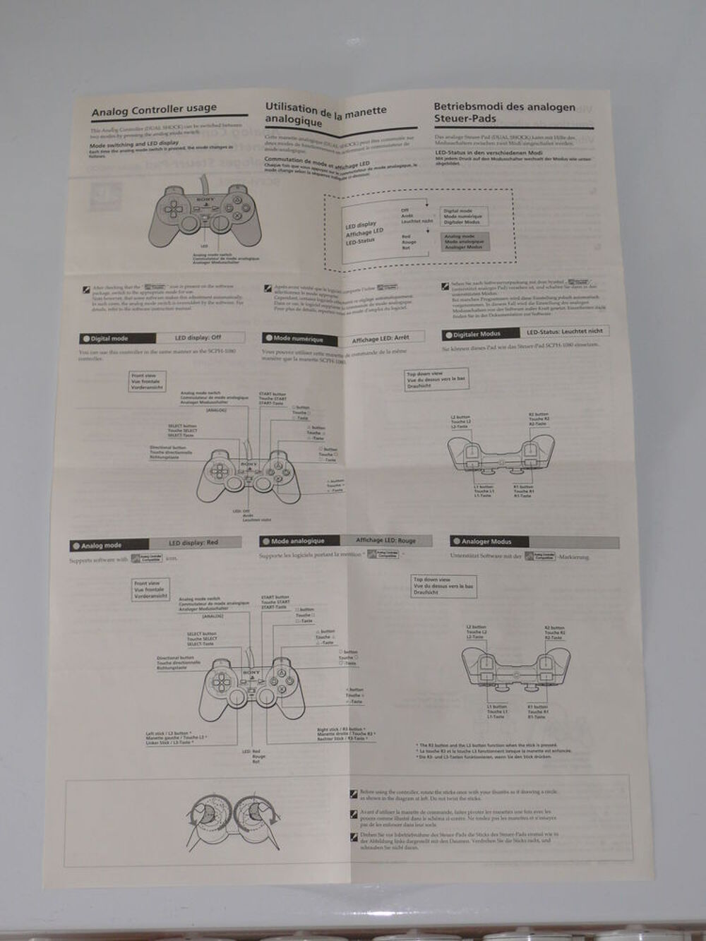 Mode d'emploi manette (SCPH-1200E) PS1 Consoles et jeux vidéos