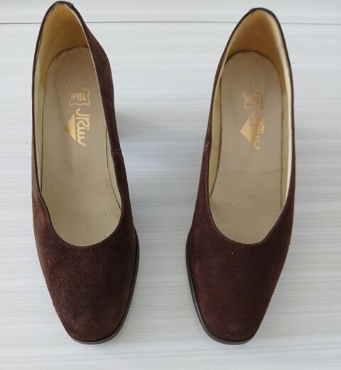 Chaussures tout cuir type trotteur daim marron - pointure 37 Royan (17)