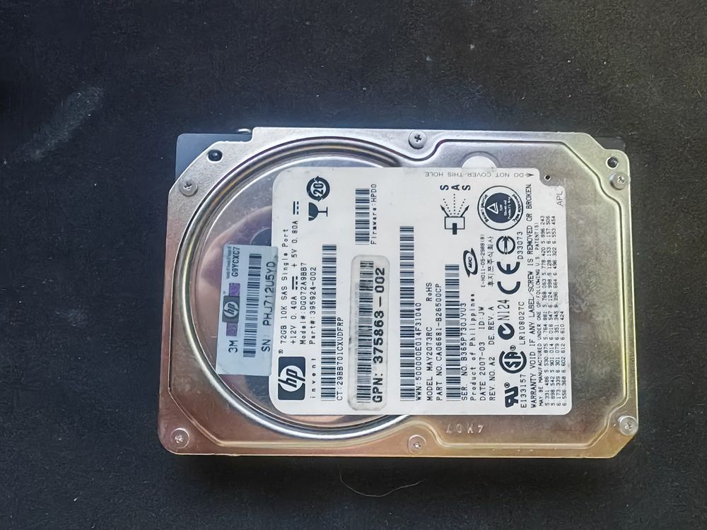 Disque Dur 2.5" SAS 72 Go 10K HP Matériel informatique