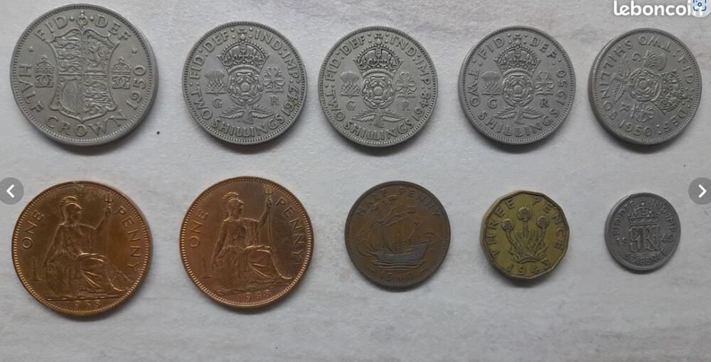 MONNAIES en ARGENT ANGLETERRE 1945 et autres 