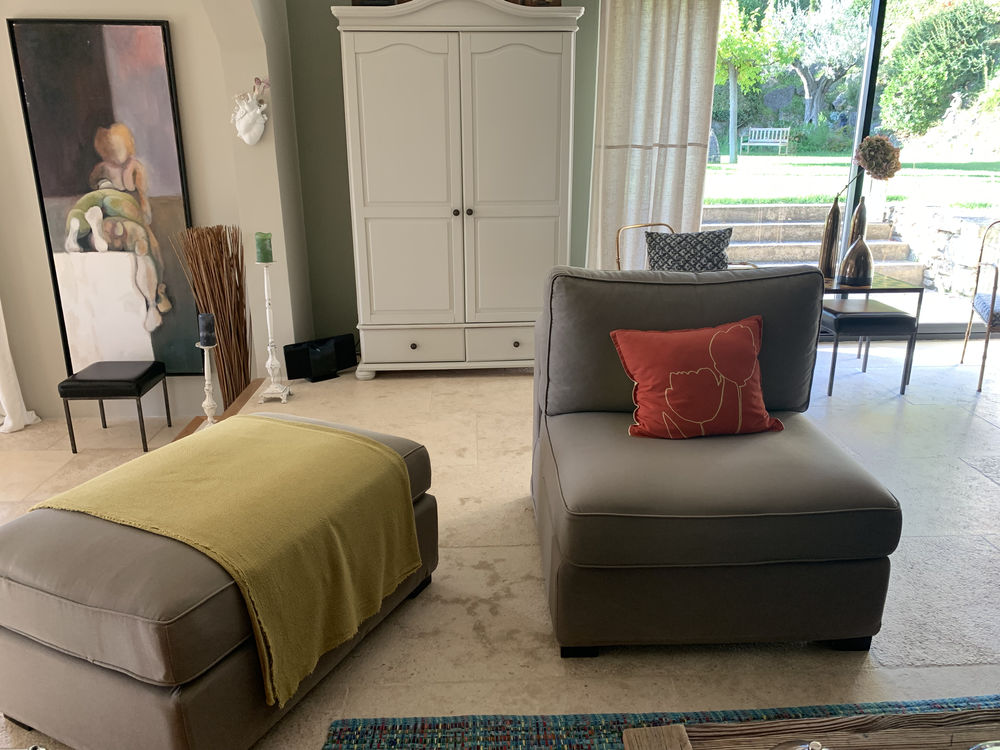 Ensemble canap&eacute;, fauteuil et pouf Meubles