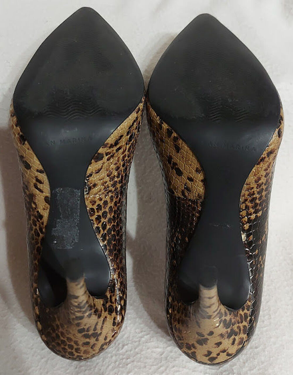 San Marina Escarpins Talons Aiguille 10 cm Noir Marron 37 . Chaussures