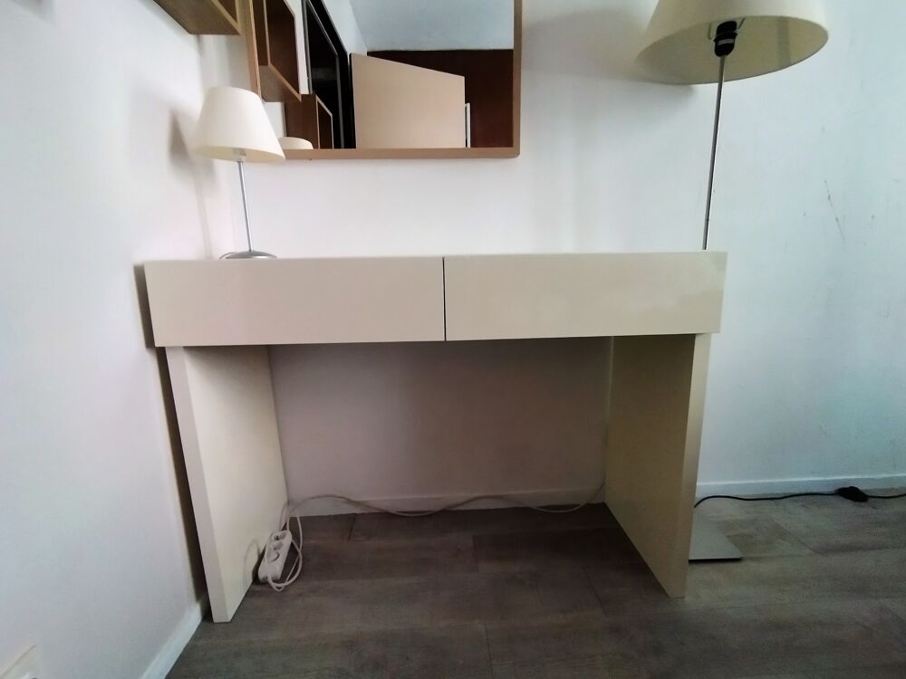 Console blanc laqu&eacute; Meubles