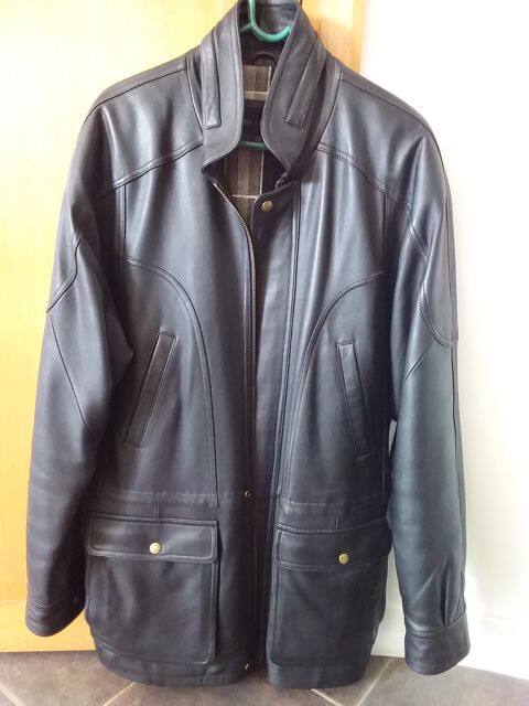 Veste en cuir noir homme lgante 80 Decazeville (12)