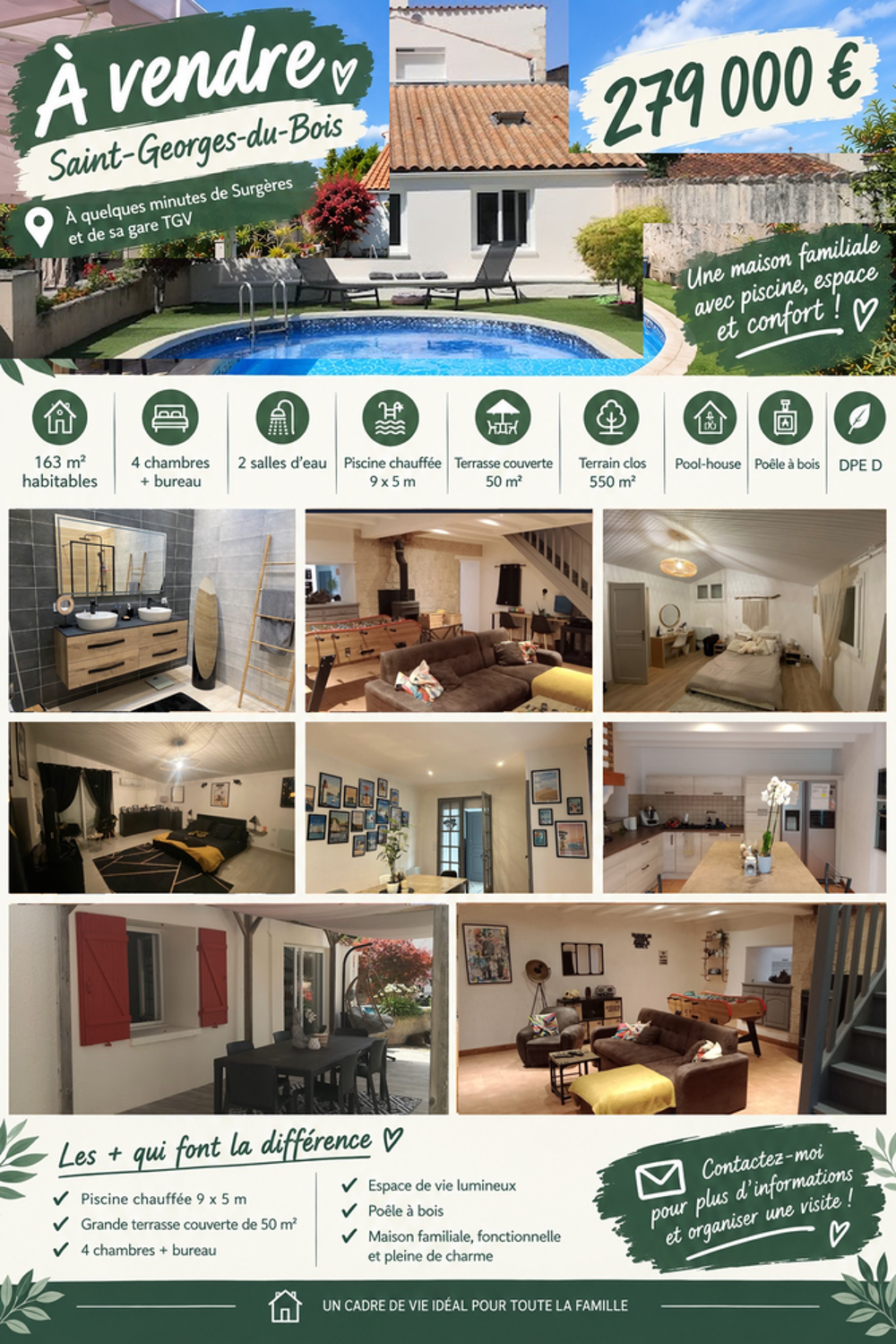 Vente Maison ?? Coup de c?ur maison ? 4 chambres avec piscine ? Saint-georges-du-bois