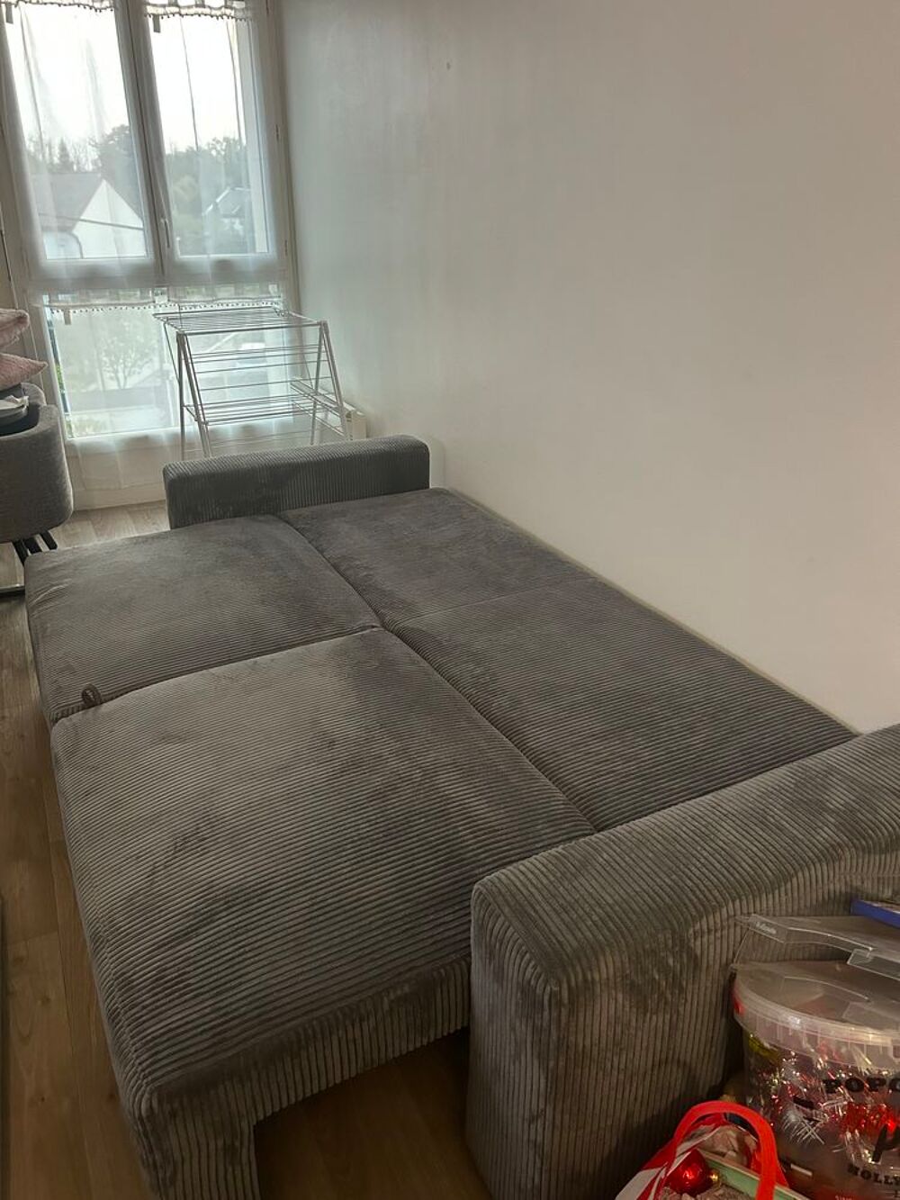 Canap&eacute; Gabin CV3 gris fonc&eacute;, en tissu c&ocirc;tel&eacute; Meubles