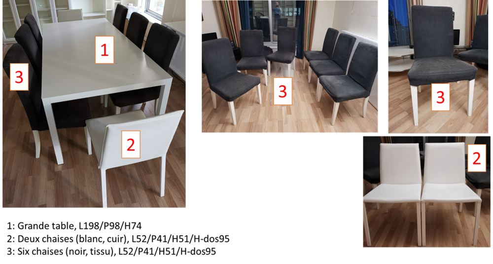 Table salle &agrave; manger avec chaises Meubles