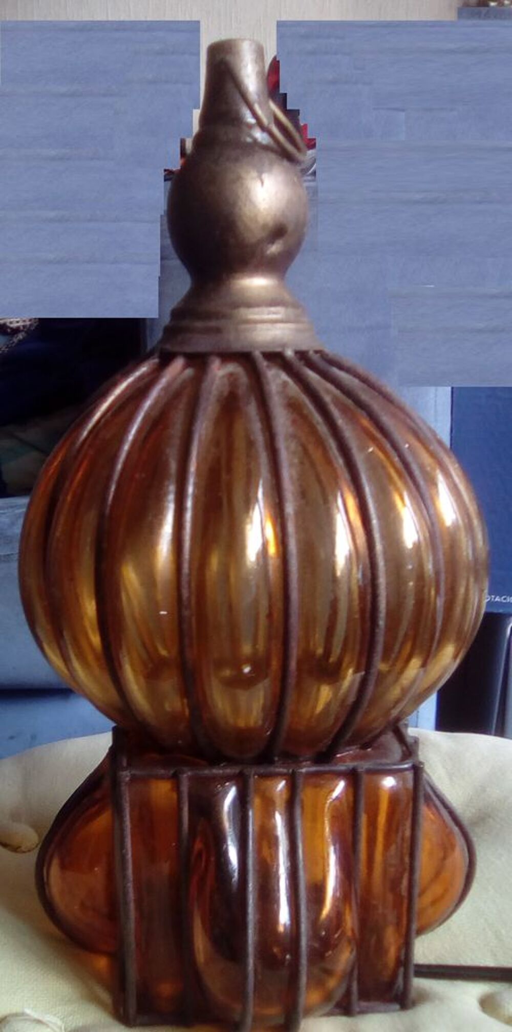 Lampe en verre th&egrave;me oriental Décoration