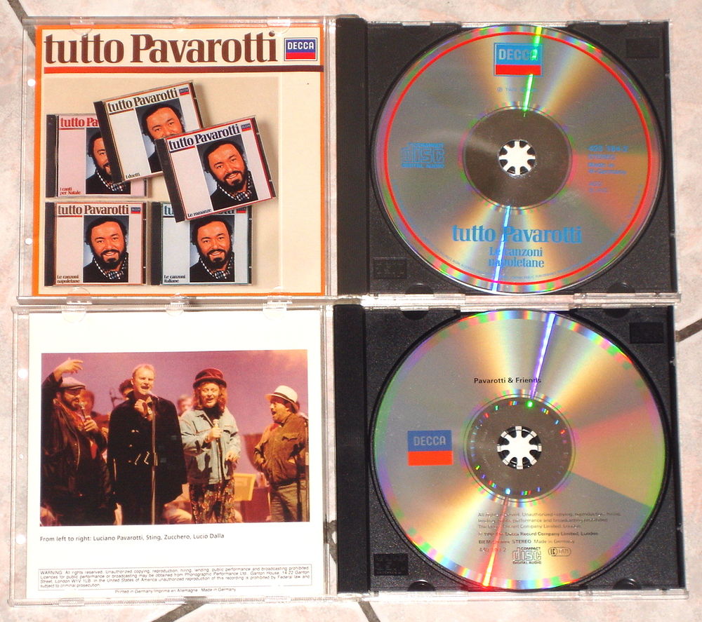 LOT 2xCD -TUTTO PAVAROTTI + PAVAROTTI &amp; FRIENDS STING-P.KAAS CD et vinyles