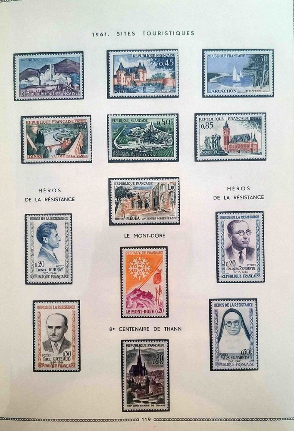 S&eacute;rie de timbres de collection de France G13 