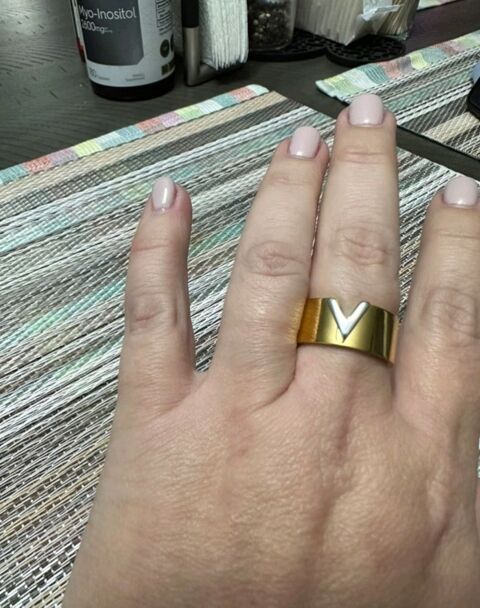 Bague couleur dor en acier inoxydable 0 Prigueux (24)