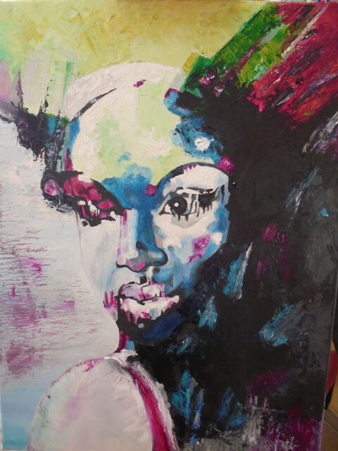 Portrait � l'huil Dans l'ombre d'une femme togolaise 290 Roquebrune-Cap-Martin (06)