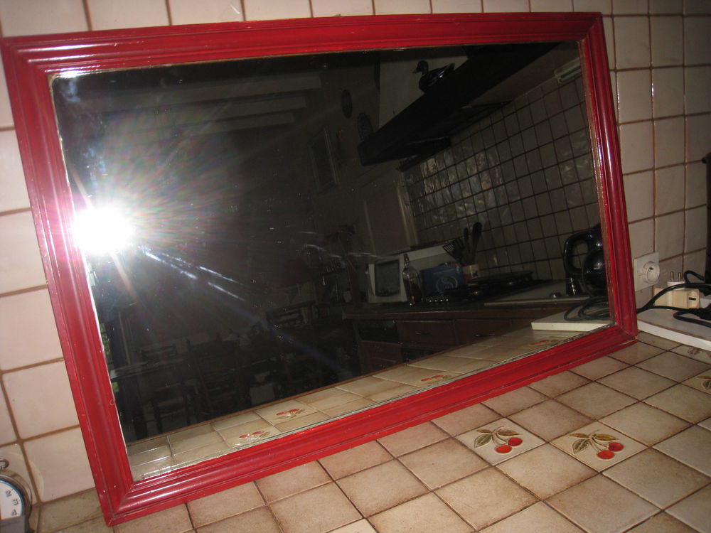 Miroir rectangulaire du XIX &egrave; au mercure Décoration