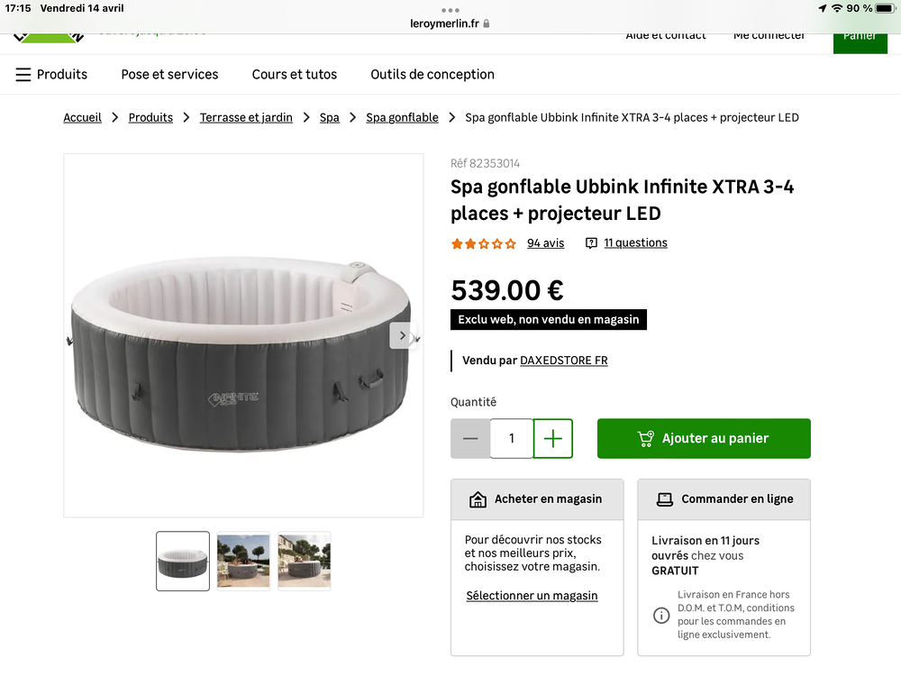 spa 3/4 places Jardin