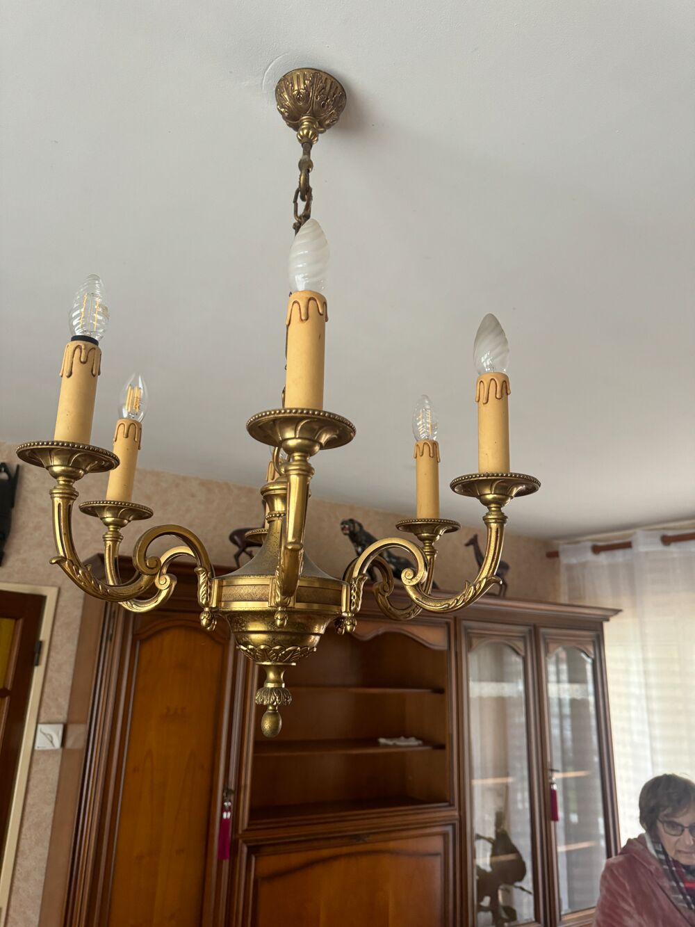 Ensemble de Lustres en Bronze - 1 Plafond &amp; 2 Appliques Mura Meubles