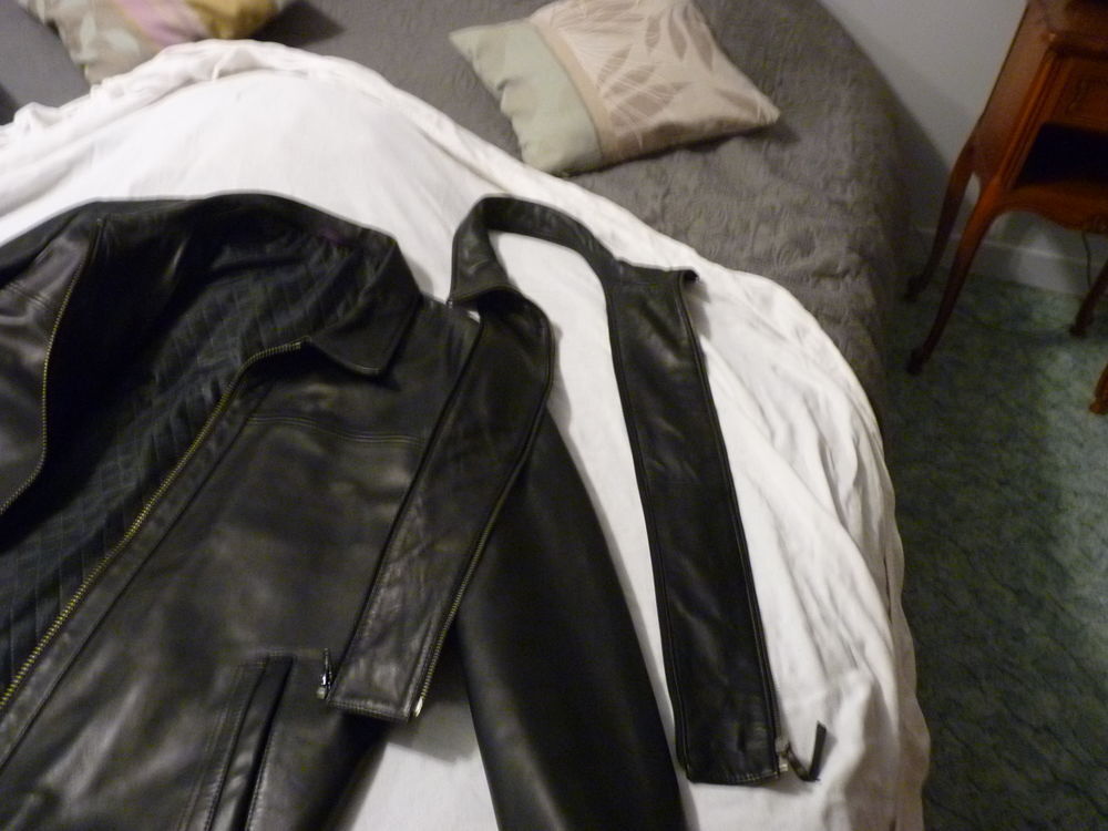 veste en cuir homme agneau taille L Vêtements