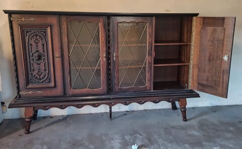 Buffet en bois portes vitr�es 50 Ch�teaubernard (16)