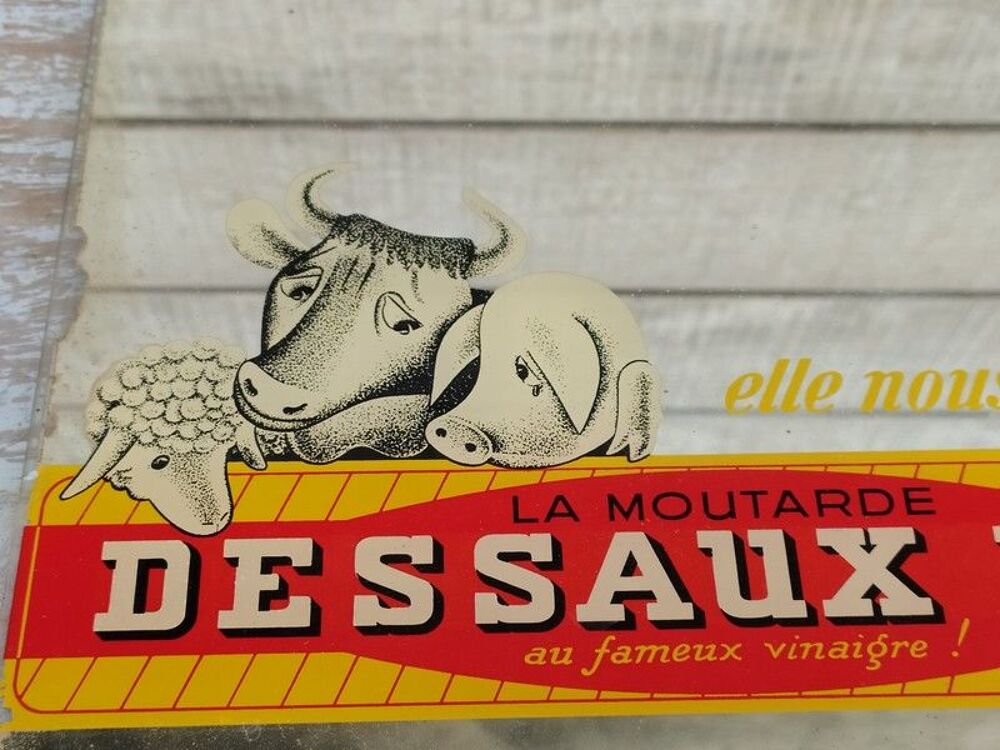 Ancienne Plaque Miroir Publicitaire Moutarde Dessaux Fils 
