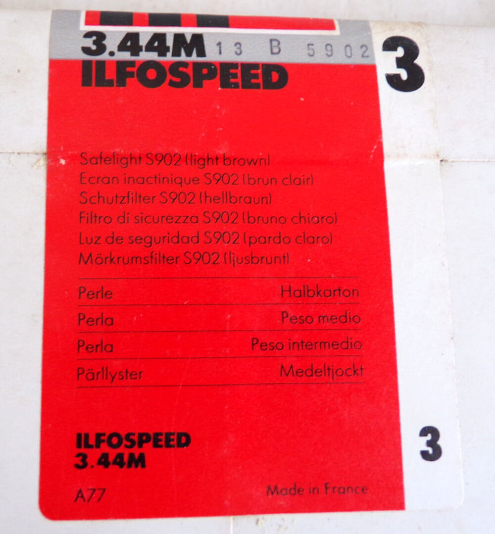Ilford papier photographique Ilfospeed 3.44M 3 40,6x50,8 cm Photos/Video/TV