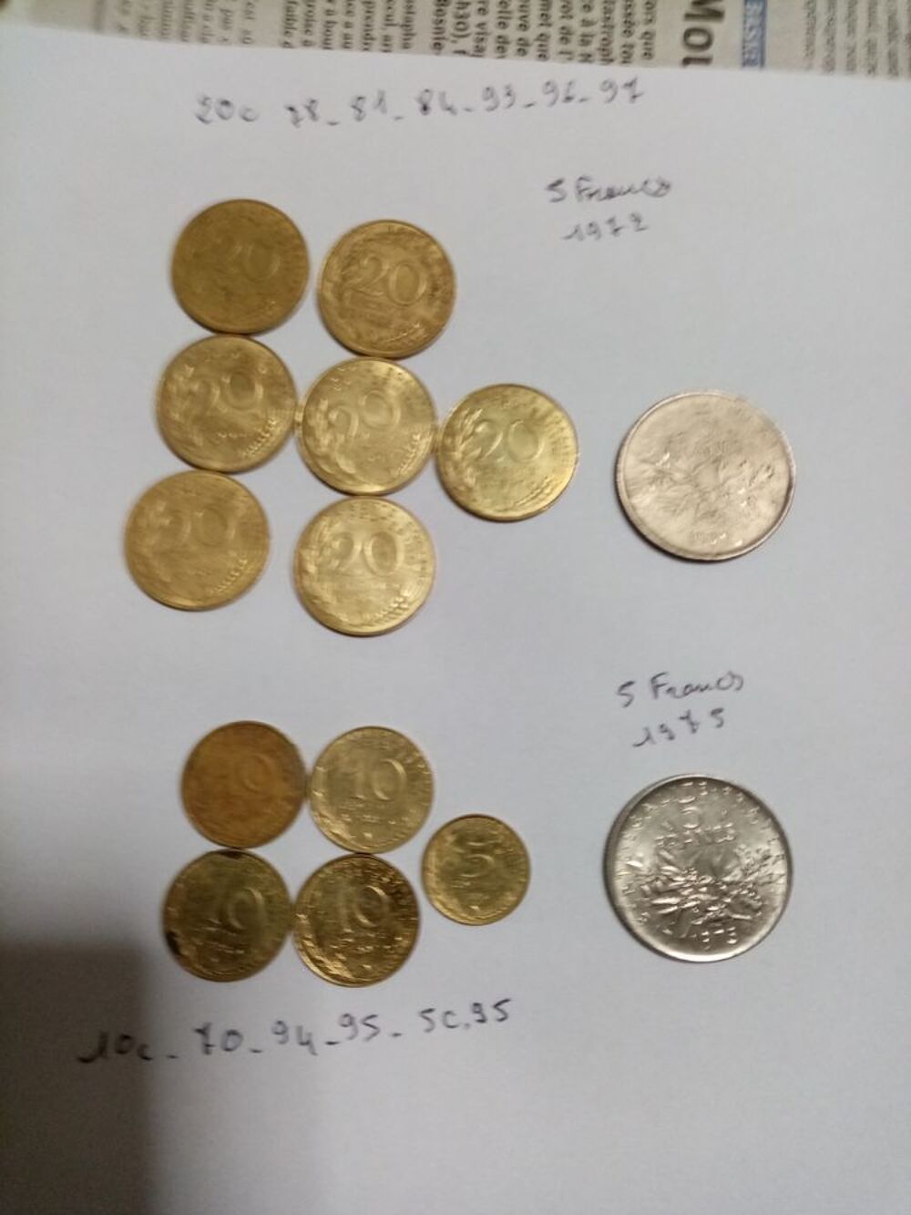 Lot de pi&egrave;ces de monnaie 