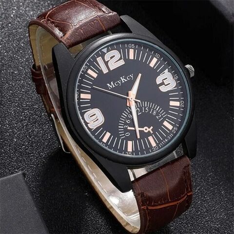 Montre homme bracelet cuir noir 6 Lezoux (63)
