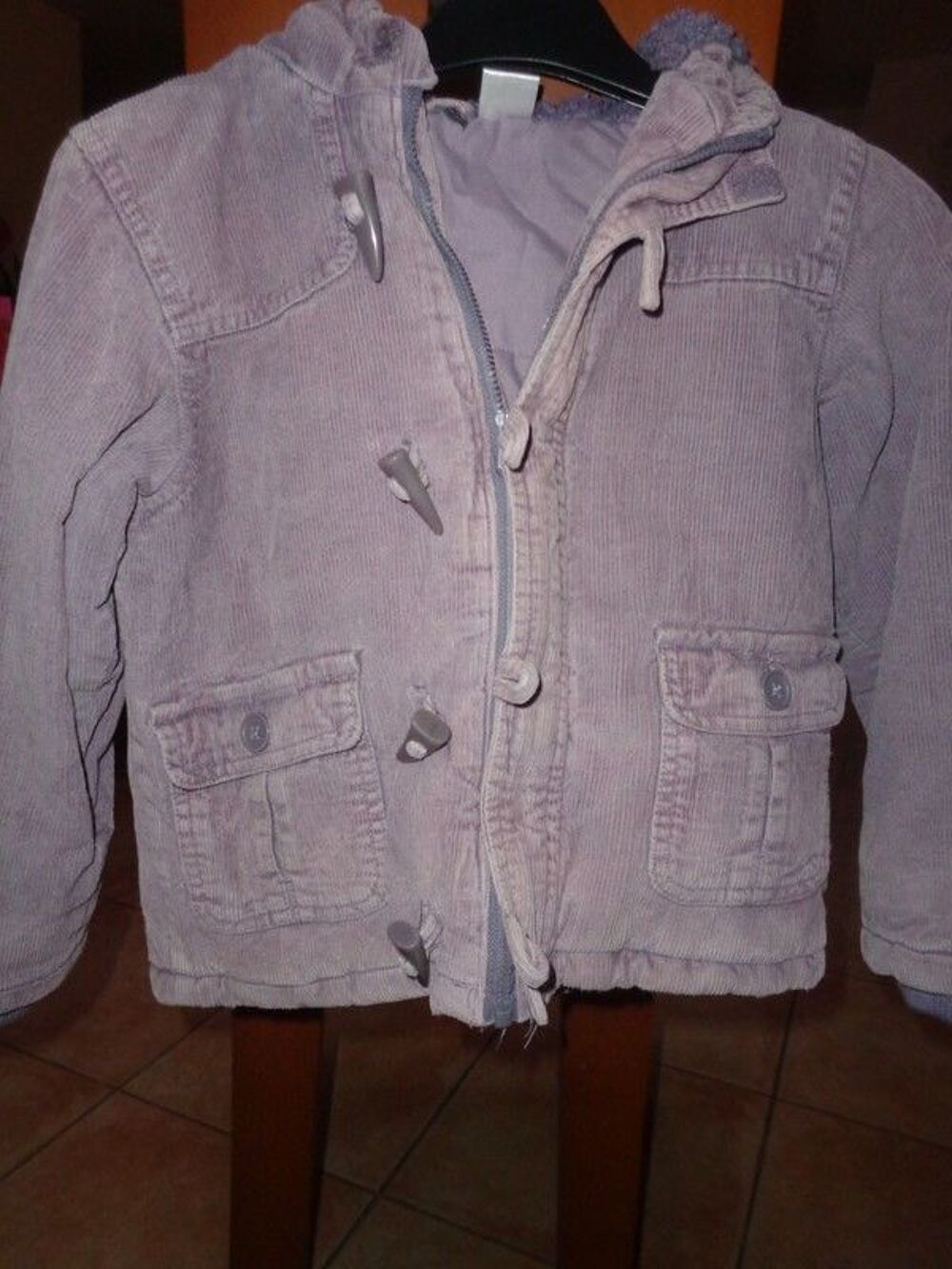 Blouson souffle coat velours taille 5 ans en TBE &agrave; 6 euros Vêtements enfants