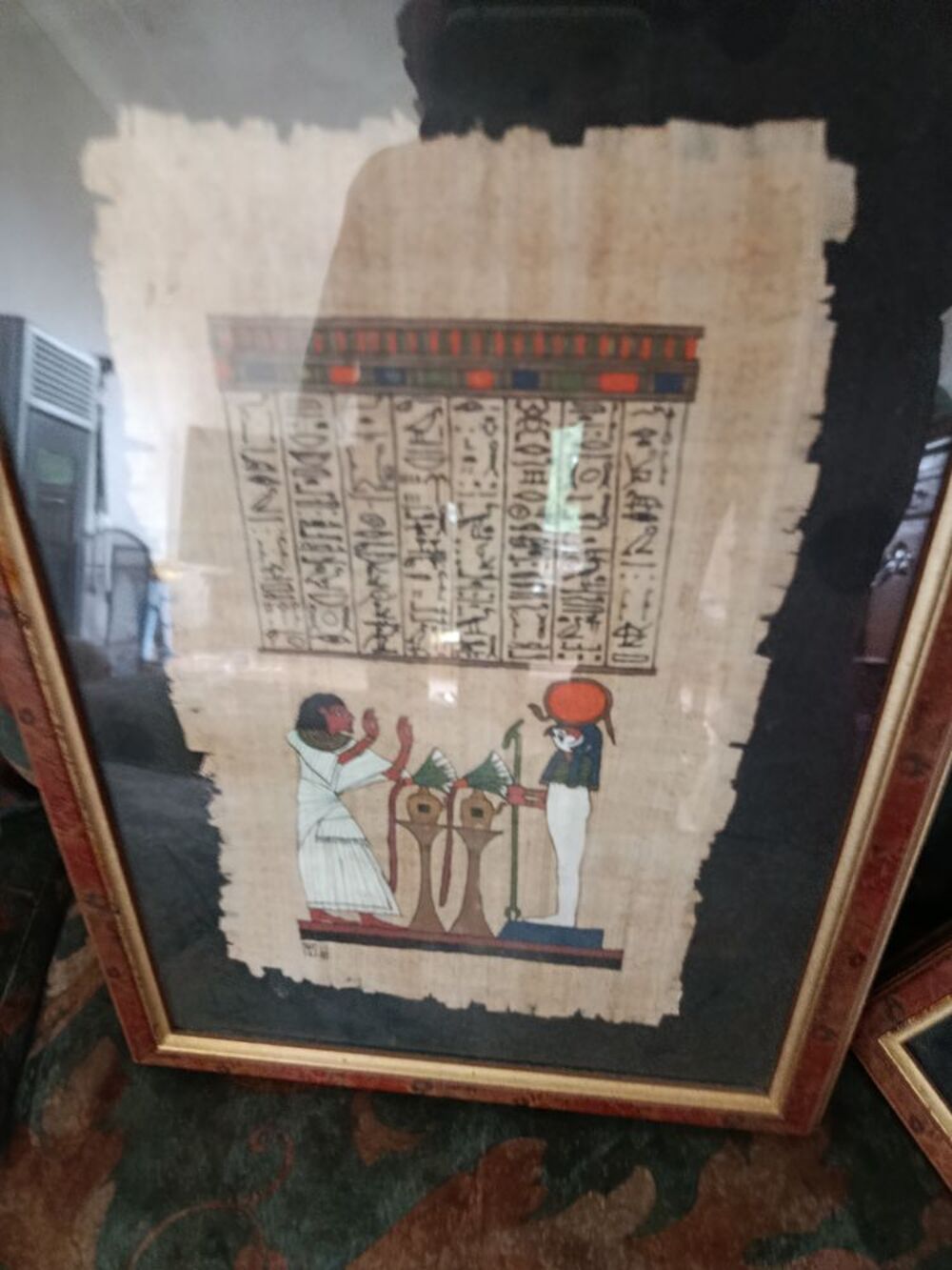 2 V&eacute;ritables Papyrus encadr&eacute;s 