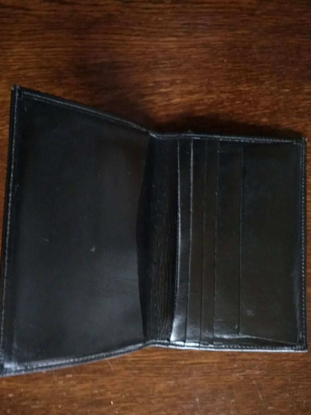 portefeuille en cuir noir Maroquinerie