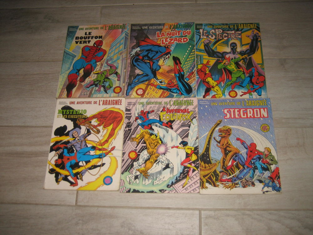 lot SPIDERMAN 6 albums une aventure de l'araign&eacute;e 1+2+3+7+8+16 lug marvel 1977 Livres et BD