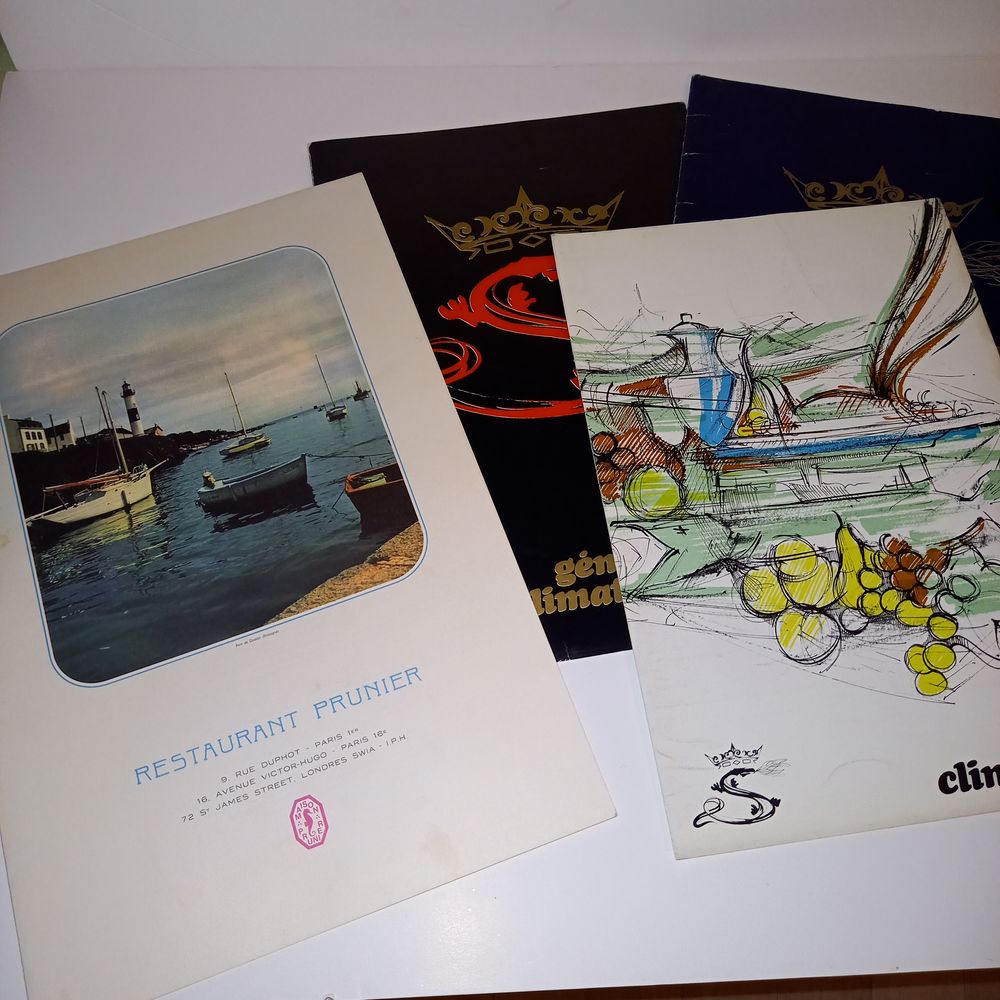 Lot de 11 menus et 1 livret du restaurant Bardet, Tours, 