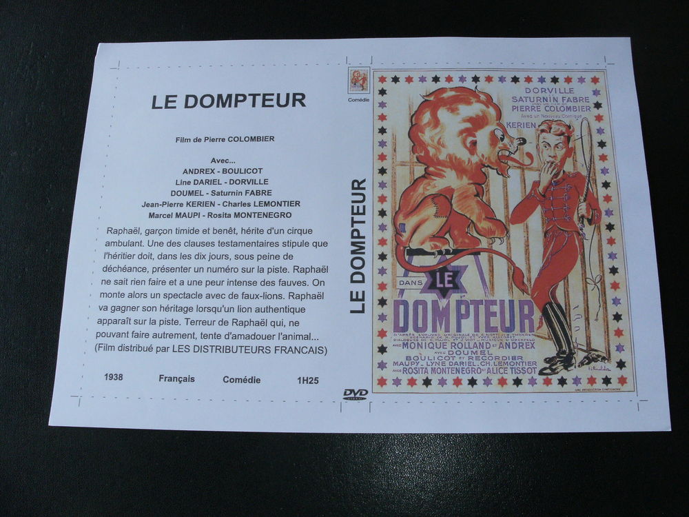 Film : " Le dompteur " DVD et blu-ray