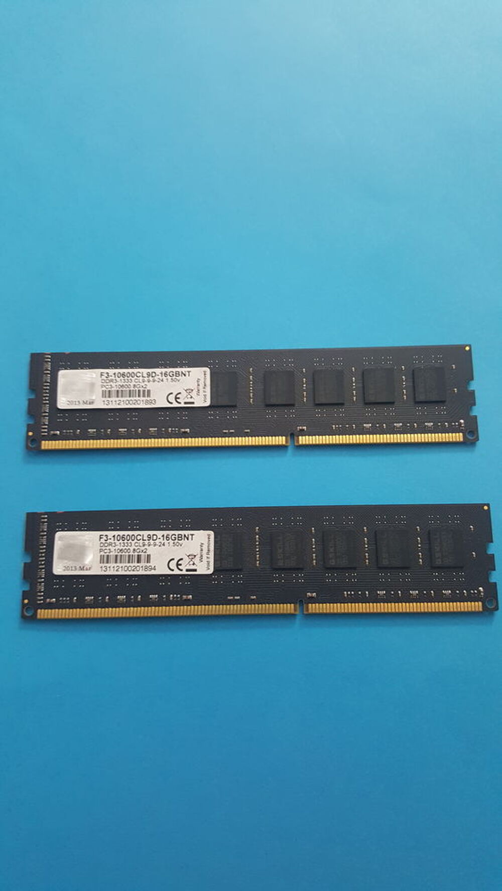 G.SKILL 16GO KIT 2 x 8GO DDR3 F3-10600CL9D-16GBNT Matériel informatique