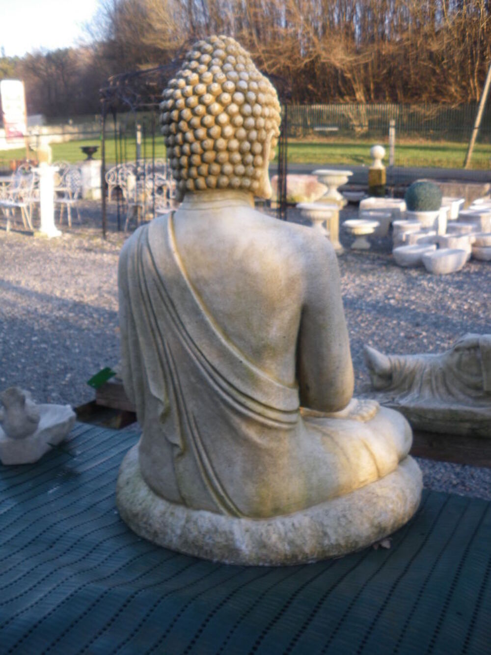 Statue, Bouddha assis en pierre Décoration