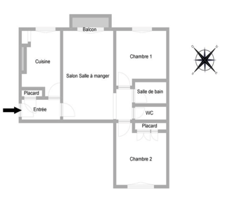  Appartement � vendre 3 pi�ces 54 m�
