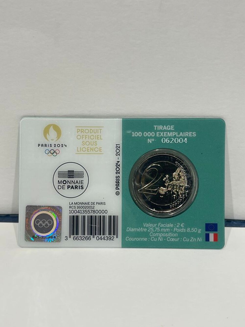 
Monnaie de 2e JO Paris 2024 - 5/5 - Qualit&eacute; BU vert 