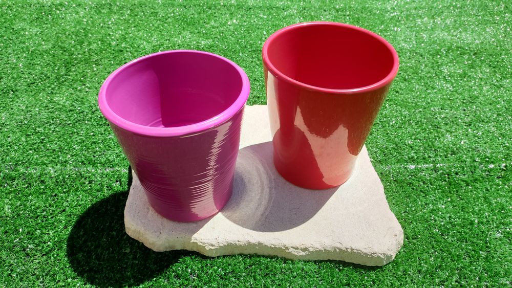 Lots de 3 Pots de Fleurs en Terre Cuite Jardin