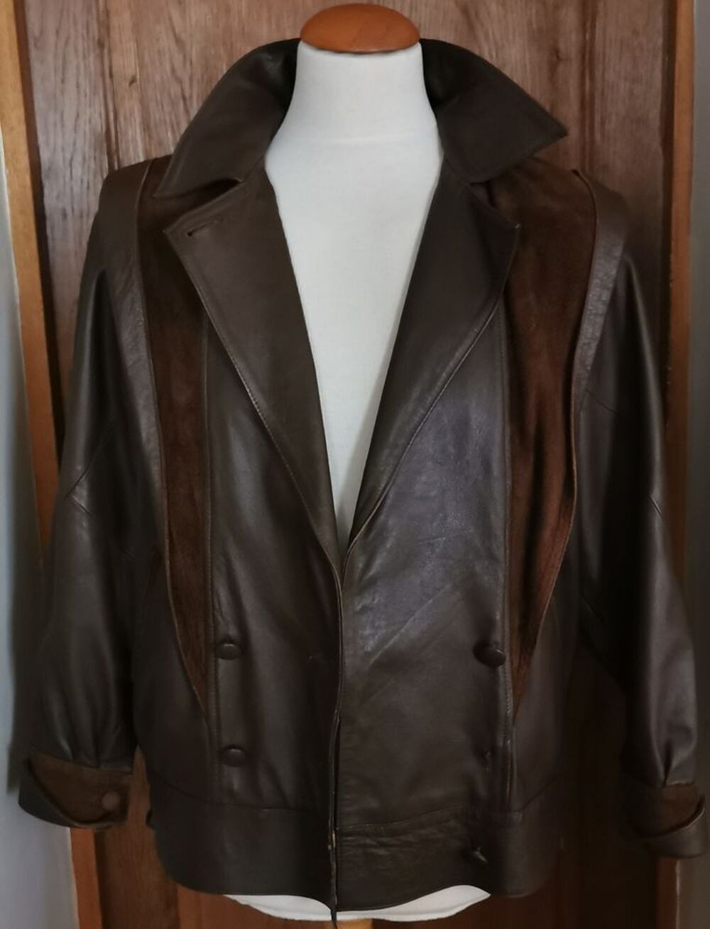 Veste en cuir pleine peau marron 42 Vêtements