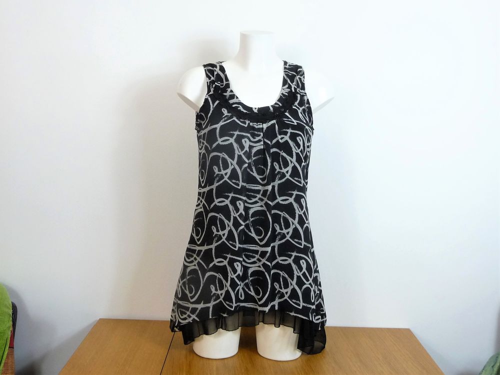 Robe/ Tunique Noir et Gris sans manches- Renatto Bene Vêtements