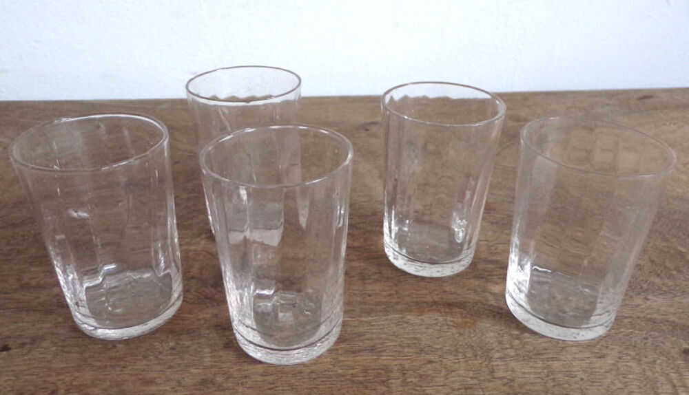5 verres &agrave; liqueur ou digestif en verre blanc Cuisine