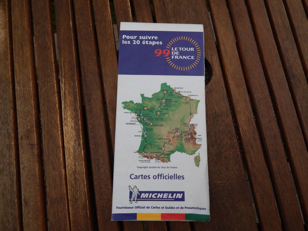 carte routi&egrave;re tour de France 1999 
