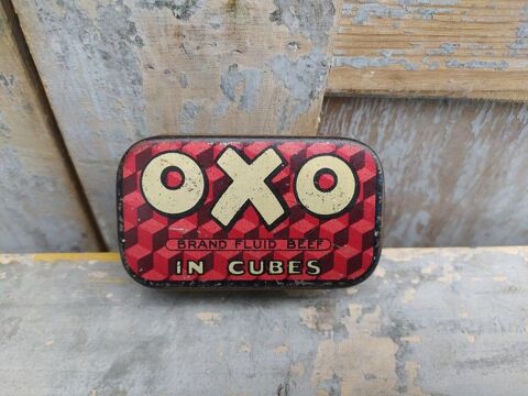 Ancienne Boite T�le Publicitaire Bouillon OXO In Cubes 32 Loches (37)