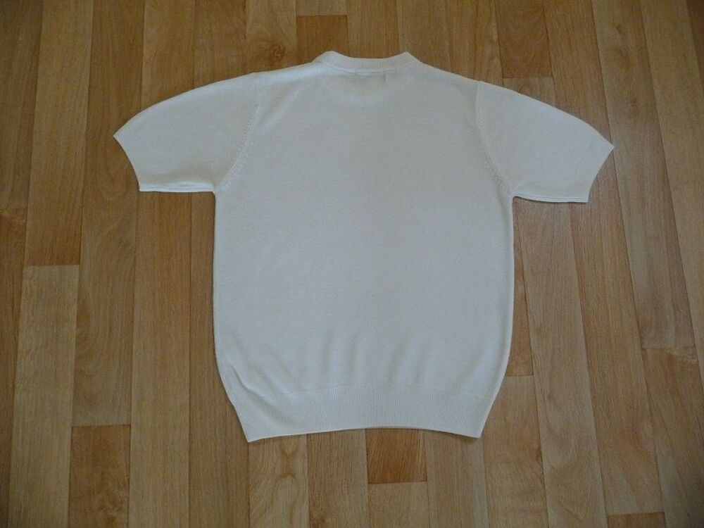 Pull blanc ivoire manches courtes taille 38 Vêtements