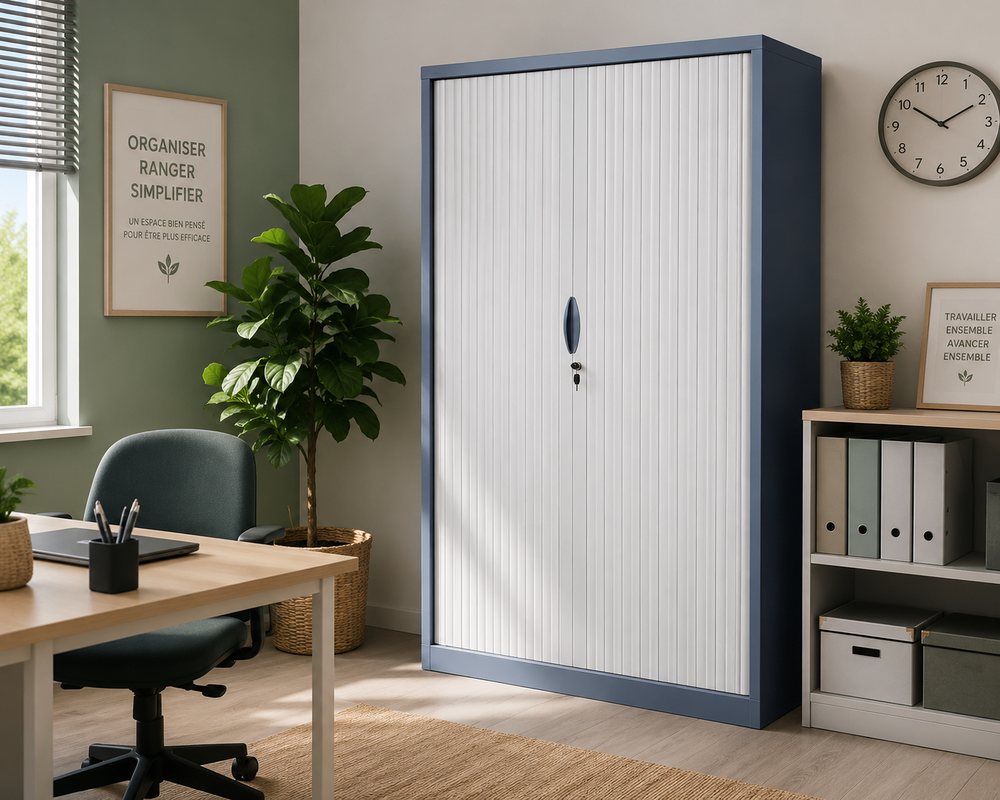Armoire de grande taille en m&eacute;tal avec plateaux Meubles