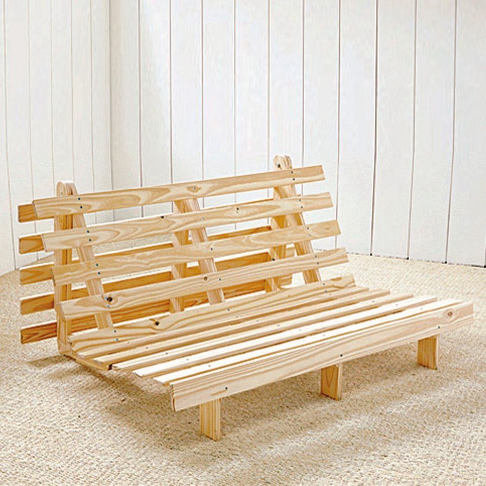 BANQUETTE-LIT bois clair vernis mont&eacute;e 140 cm Meubles