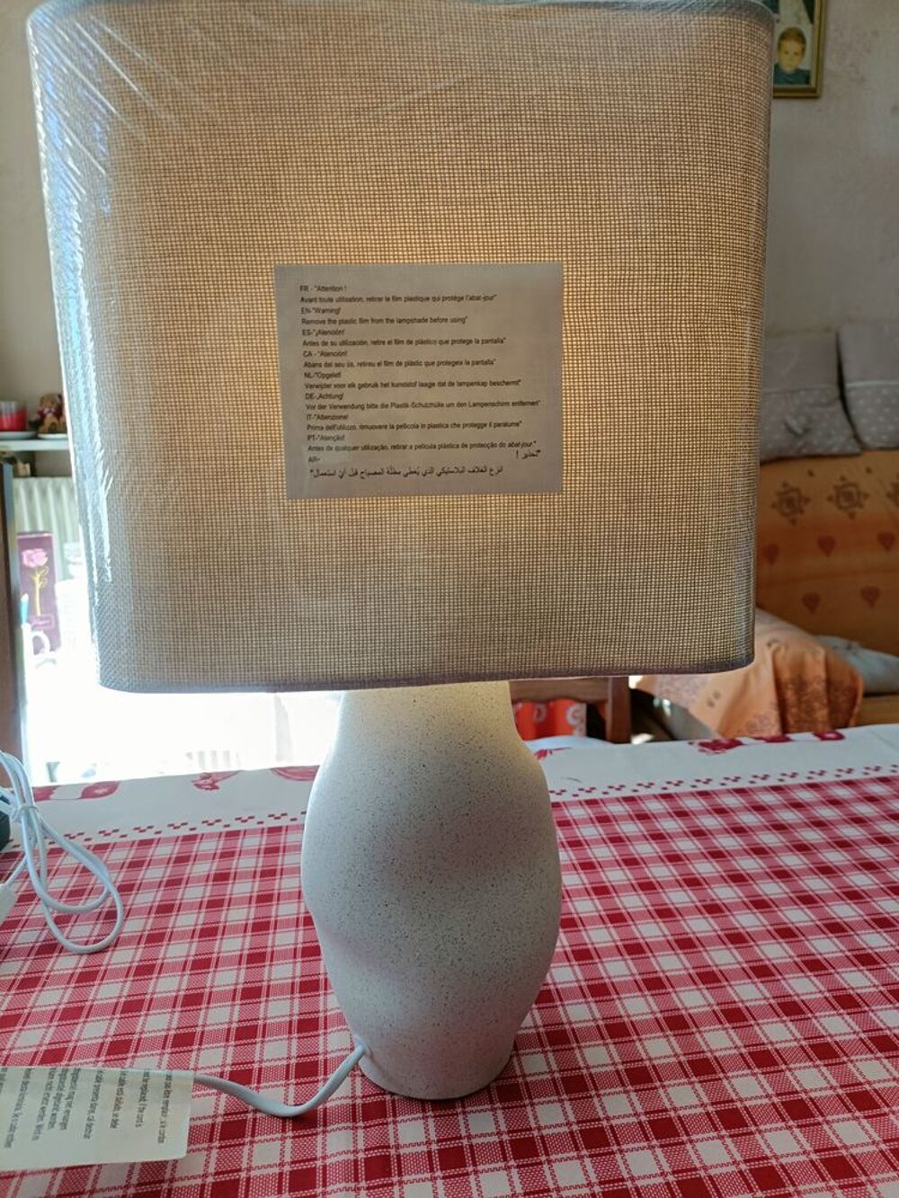 LAMPE A POSER ABAT-JOUR GRISE E14 MAISON DU MONDE Décoration