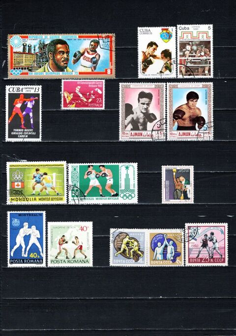 31 timbres du MONDE sur les SPORTS de COMBAT 2 Les glisottes-et-Chalaures (33)