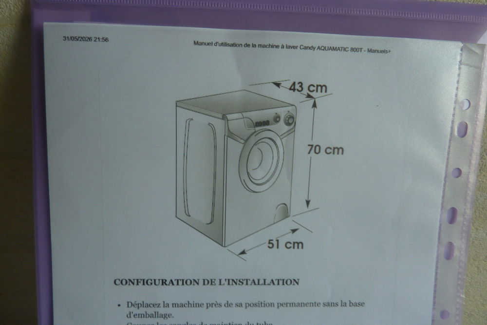 lave linge
Electroménager